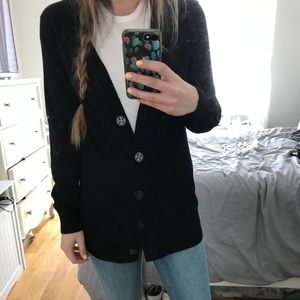 tory burch long button cardigan XS